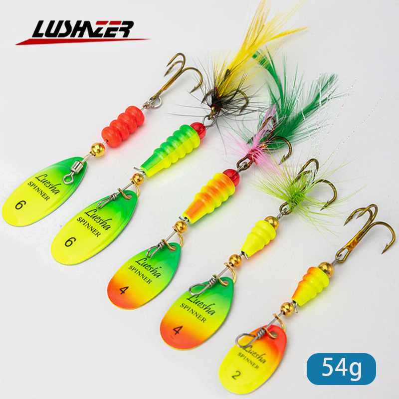LUSHAZER 5pcs/lot Spinner Bait - огляд і ціна Fishing Hook Treble