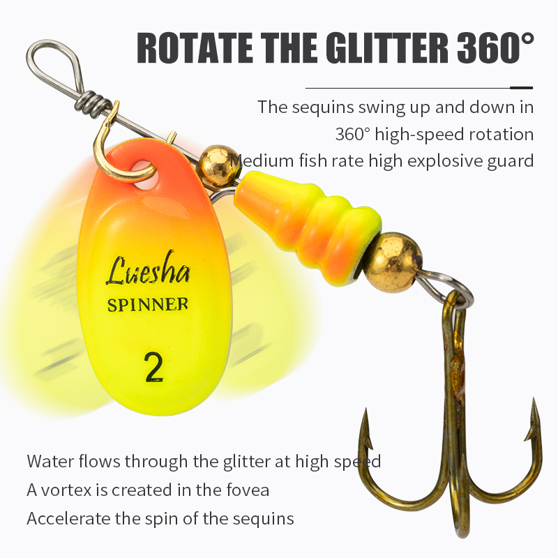 LUSHAZER 5pcs/lot Spinner Bait - огляд і ціна Fishing Hook Treble