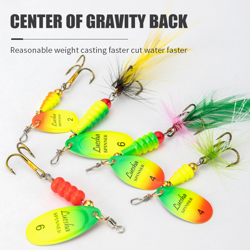 LUSHAZER 5pcs/lot Spinner Bait - огляд і ціна Fishing Hook Treble